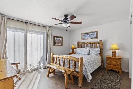 Upstairs bedroom with queen bed