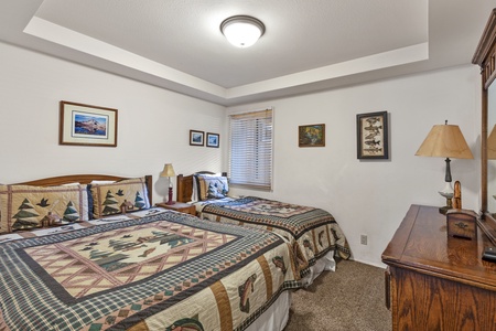 Upstairs bedroom with a queen and a twin