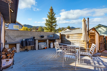 Outside seating and BBQ area