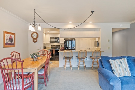 Dinning table set for four and counter seating