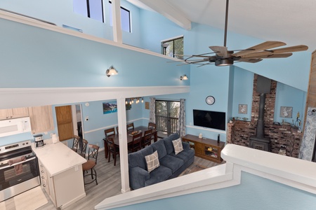 Living area is on second level