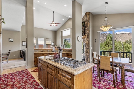 Kitchen island with prep sink