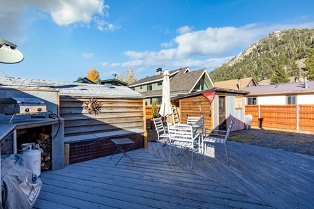 Outside seating on back deck