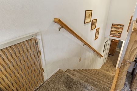 Stairs to downstairs rooms