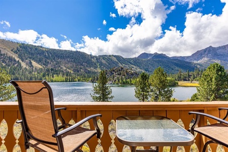 View from back deck with seating for two on back deck