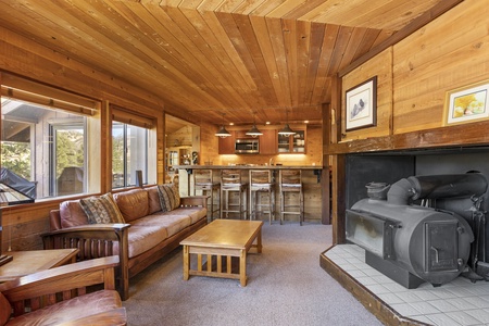 Livingroom with Wood Burning Fireplace