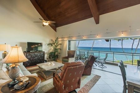 Beautiful open floor plan with stunning ocean views flowing in