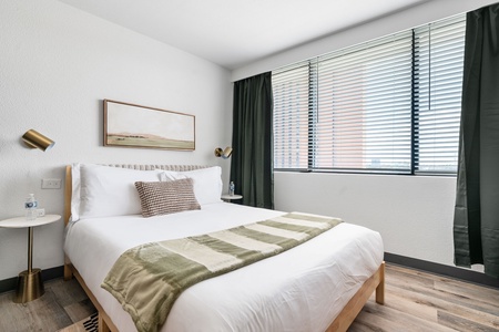 Sleep comes easy on this plush memory foam bed.