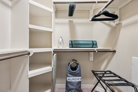Organize your belongings with ease in the roomy walk-in closet.