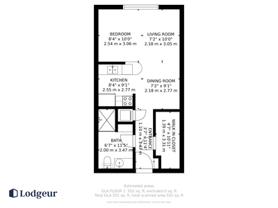 A representative floor plan of the studio lofts