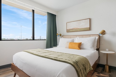 Recharge with a great night’s sleep on a memory foam bed.