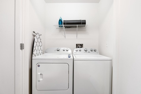 Maintain your wardrobe with the in-unit washer and dryer.