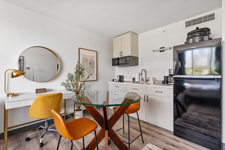 Cook up convenience in our kitchenette, stocked with the essentials.