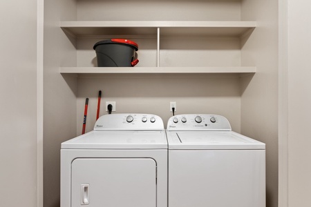 Handle your laundry needs with the in-unit washer and dryer.