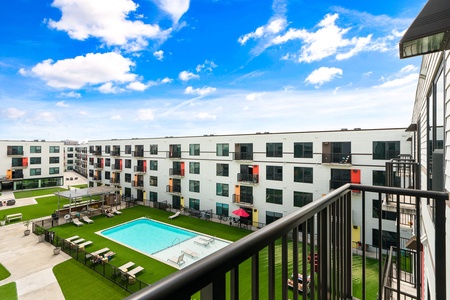 Delight in courtyard vistas from your private balcony.