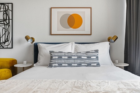 Experience restful nights on a plush memory foam mattress.