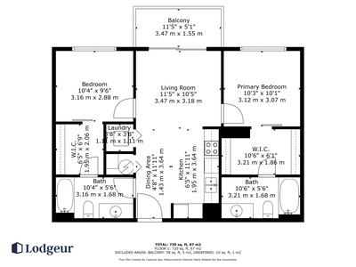 The apartment's floor plan (note, some units may have a mirror image layout)