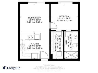 The apartment's floorplan
