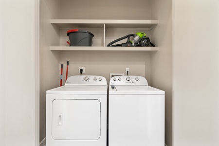 Take care of your clothes with the in-unit washer and dryer.
