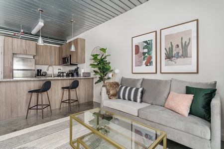 Relax and immerse yourself in this chic, contemporary living space.