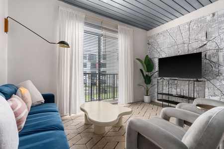 Make yourself at home in this comfortable living area with a smart TV.