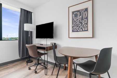 Maintain productivity in a sleek, expertly designed dedicated workspace.