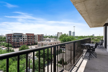 Bask in the cityscape from your private balcony.