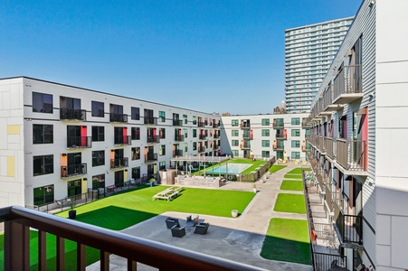 Take in stunning courtyard views from your private balcony.