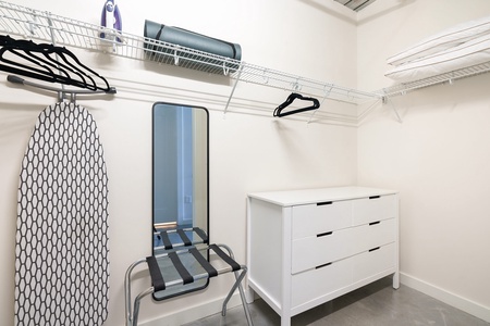 Organize your belongings with ease in the roomy walk-in closet.