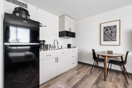Cook up convenience in our kitchenette, stocked with the essentials.