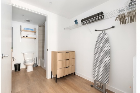 Organize your belongings with ease in the roomy walk-in closet.