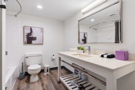 You said: wrtie me a caption for a tub shower and we have a complimentary hair dryer and blow dryer and other essential to use   ChatGPT said: "Relax and refresh in our spacious tub shower, complete with complimentary essentials like a hairdryer, blow dry
