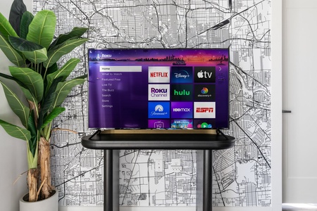 Stream your favorite shows with the smart TV and sound system.