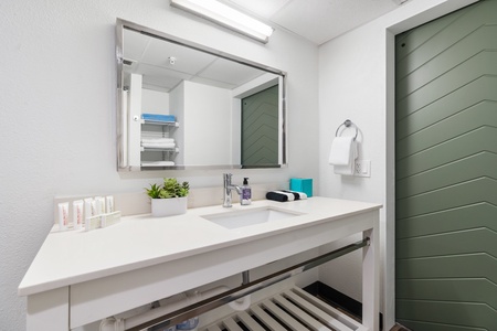 Freshen up in the modern bathroom with complimentary toiletries.