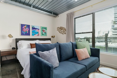 Kick back and relax in this cozy living area with a smart TV.