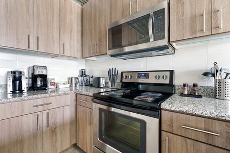 Create delicious meals in this well-equipped kitchen with modern amenities.