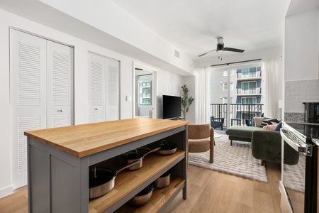 Effortlessly create your favorite dishes in this modern, well-equipped kitchen.