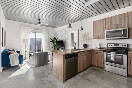 Create delicious meals in this well-equipped kitchen with modern amenities.