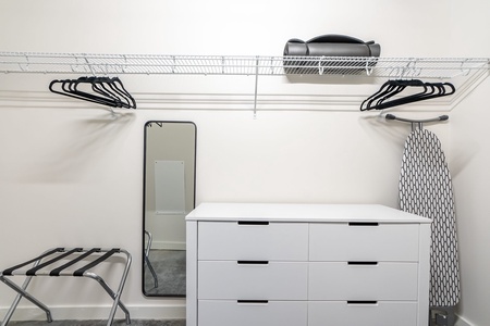 Discover convenience in the roomy walk-in closet for staying organized.