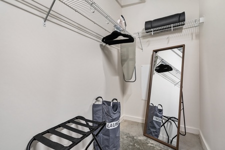 Organize your belongings with ease in the roomy walk-in closet.