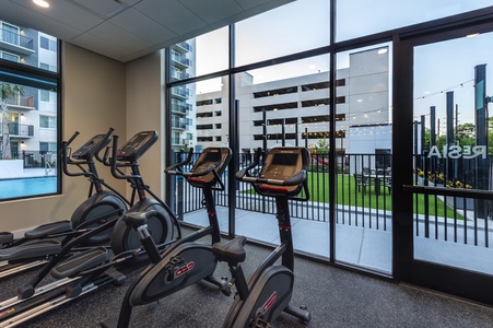 There's a 24/7 gym and fitness center with a range of cardio and strength equipment