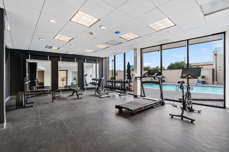 Enjoy access to a 24/7 gym at The Levy, available anytime for your convenience.