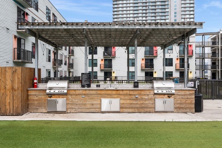 The apartment community features two different communal BBQ grilling areas