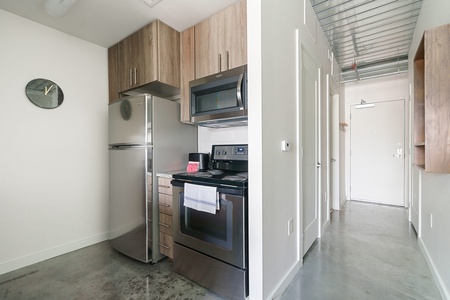 Cook up a storm in this contemporary kitchen with all the necessary amenities.