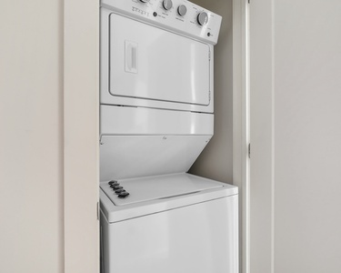 Maintain your wardrobe with the in-unit washer and dryer.