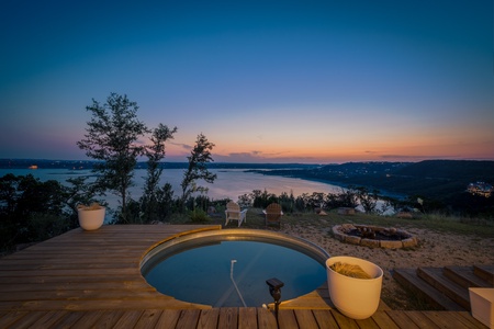 Sunset at this lakefront listing. Did we mention the amazing views?