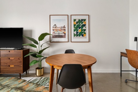 Focus on your tasks in a sleek and thoughtfully designed dedicated desk space.