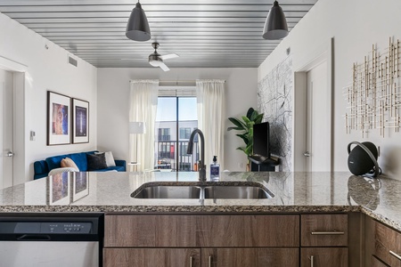 Cook up a storm in this contemporary kitchen with all the necessary amenities.