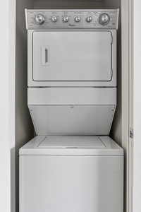 Maintain your wardrobe with the in-unit washer and dryer.
