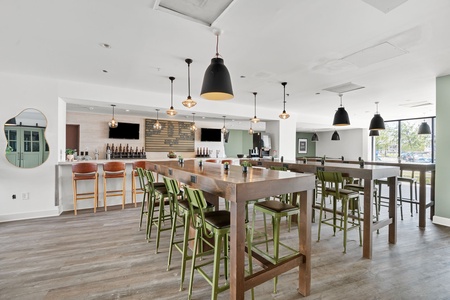 The lobby area features a cafe-style area where you can bring your laptop for some co-working